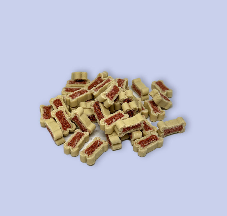 Zoom sur les friandises bœuf et volaille sans sucre, snack pour chien