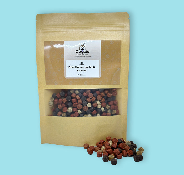Friandises au poulet et saumon pour chiot - Dogzio