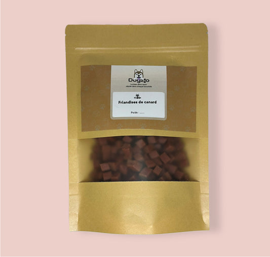 Friandises de canard riche en protéines sans sucre sans gluten- Dogzio
